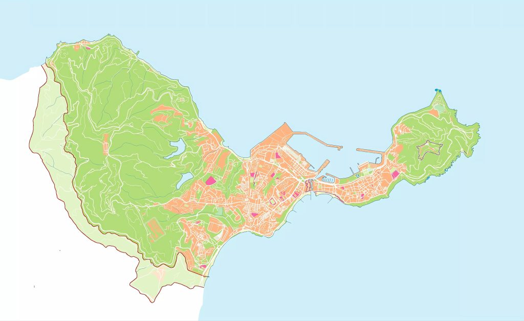 Mapa mudo de Ceuta.