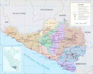 Mapa del departamento de Arequipa