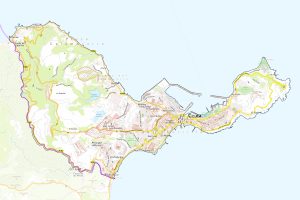 Mapa en relieve de Ceuta.