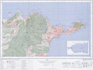 Mapa topográfico de la ciudad autónoma de Ceuta.