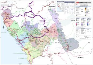 Mapa de carreteras del departamento de La Libertad