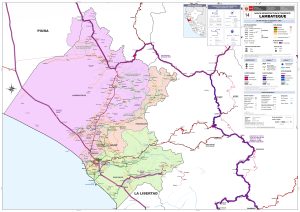 Mapa de carreteras del departamento de Lambayeque