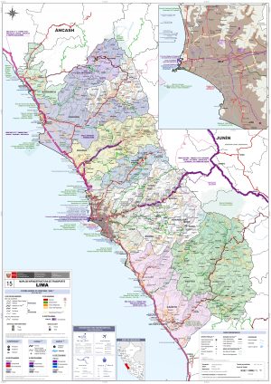 Mapa de carreteras del departamento de Lima