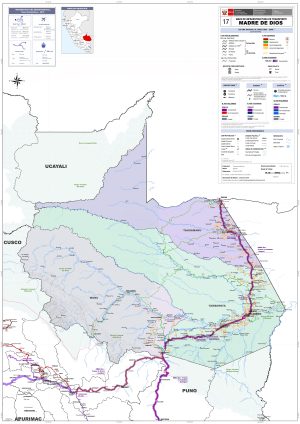 Mapa de carreteras del departamento de Madre de Dios