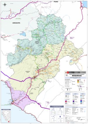 Mapa de carreteras del departamento de Moquegua