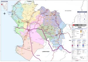 Mapa de carreteras del departamento de Piura
