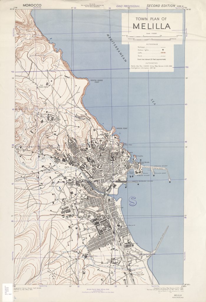 Plano de la ciudad de Melilla 1943.