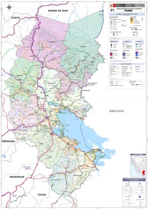 Mapa de carreteras del departamento de Puno