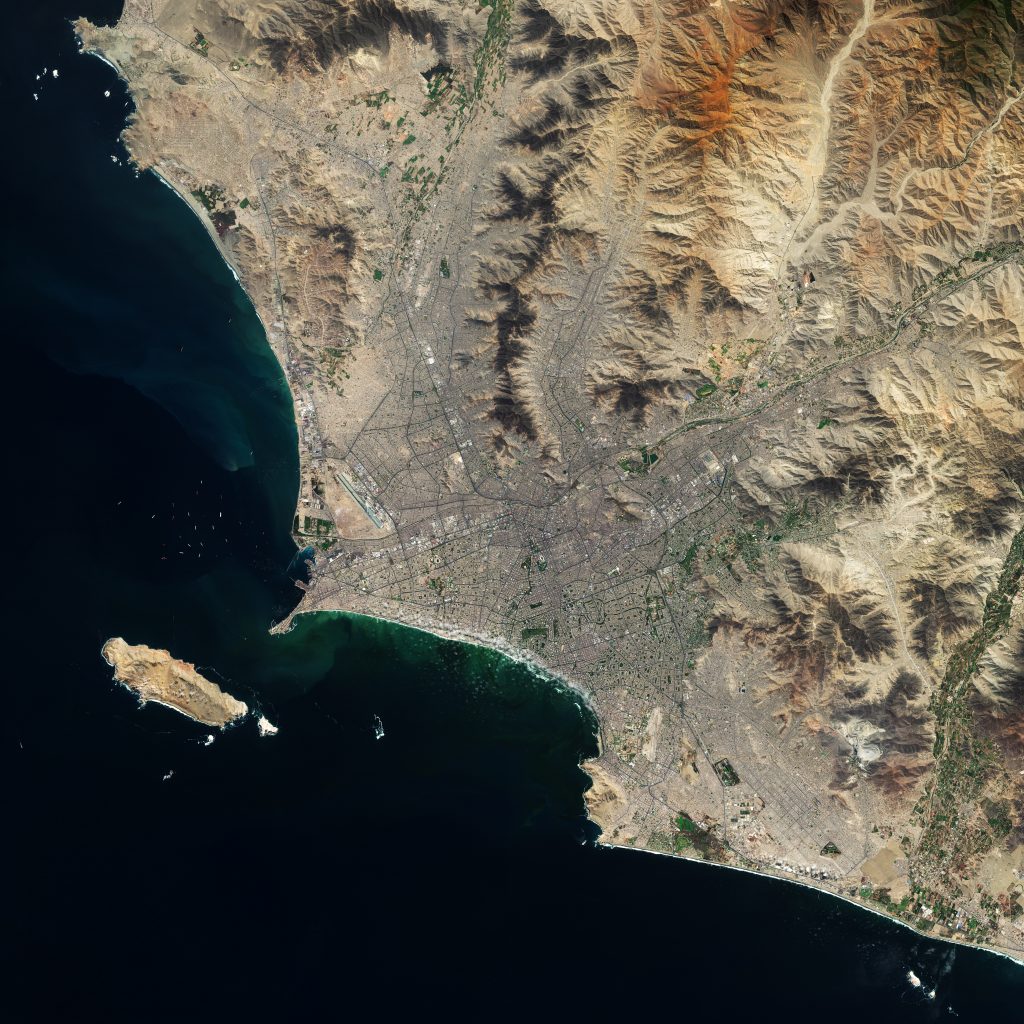 Imagen satelital de Lima, Per&uacute;.