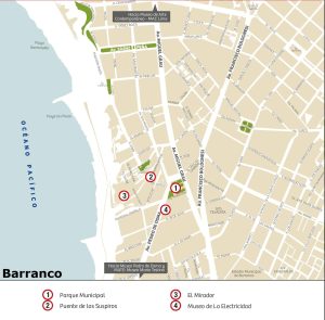 Plano del distrito de Barranco en Lima