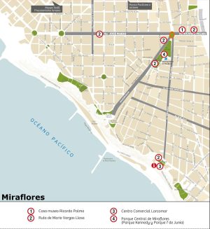 Plano del distrito de Miraflores en Lima