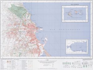 Mapa topográfico de la ciudad autónoma de Melilla.