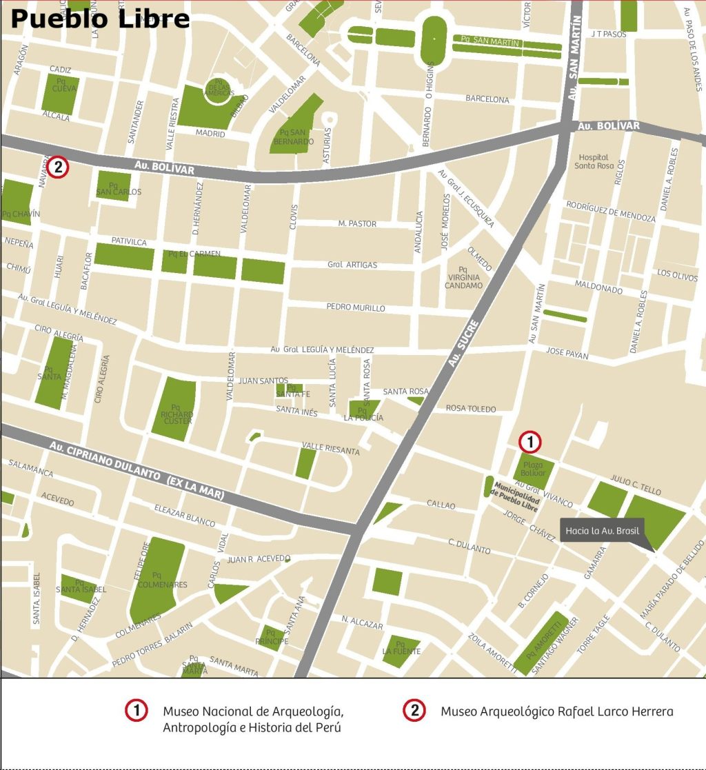 Plano del distrito de Pueblo Libre en Lima.