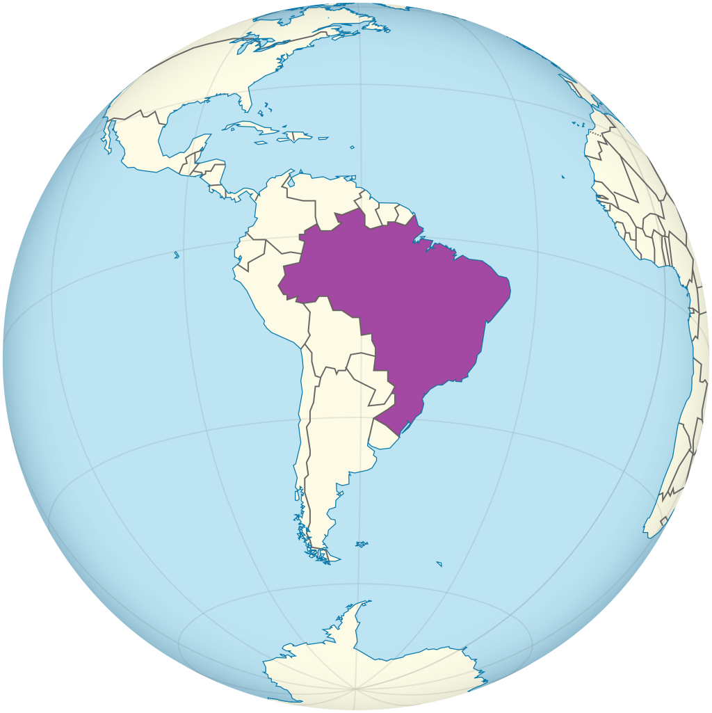 Mapa de ubicaci&oacute;n de Brasil.