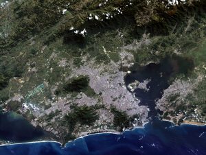 Imagen satelital de R&iacute;o de Janeiro, tomada por Landsat-5 el 9 de mayo de 2011.
