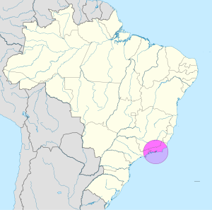 Mapa de ubicaci&oacute;n de la ciudad de R&iacute;o de Janeiro en Brasil.