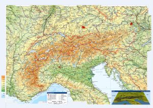 Mapa de los Alpes