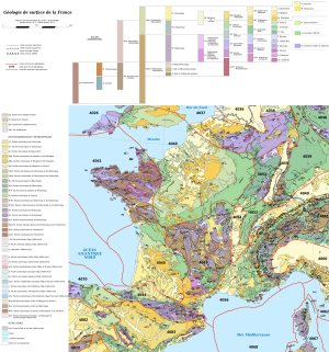 Mapa geol&oacute;gico de Francia