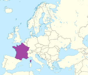 Mapa de ubicación de Francia en Europa. Mapa de ubicación de Francia en Europa.
