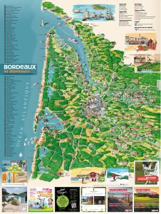 Mapa pictórico de Burdeos y sus alrededores. Mapa pictórico de Burdeos y sus alrededores.