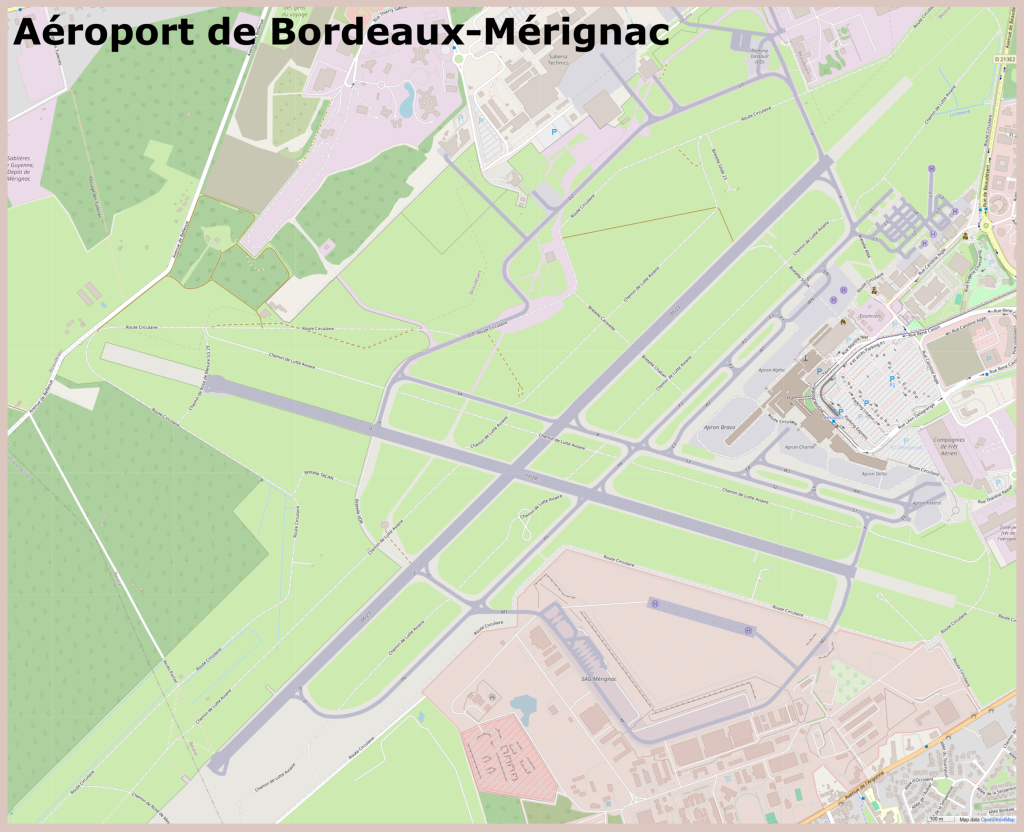 Plano del Aeropuerto de Burdeos-M&eacute;rignac.