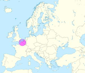 Mapa de ubicaci&oacute;n de la ciudad de Lille en Europa.