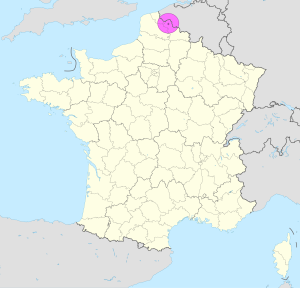 Mapa de ubicaci&oacute;n de la ciudad de Lille en Francia.