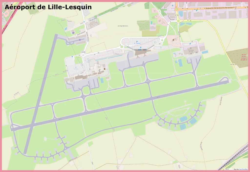 Plano del Aeropuerto de Lille-Lesquin.