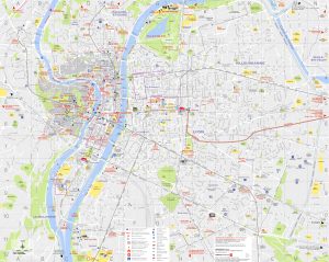Plano de la ciudad de Lyon, Francia