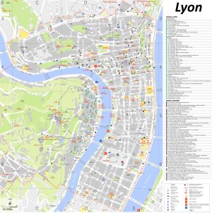 Plano del Vieux Lyon y la Presqu&rsquo;&icirc;le