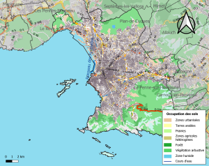 Infraestructuras y uso del suelo en el municipio de Marsella
