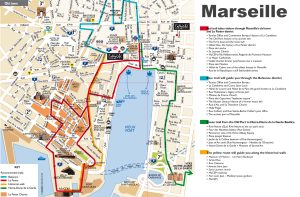 Plano de los lugares turísticos en el centro de Marsella. Plano de los lugares turísticos en el centro de Marsella.