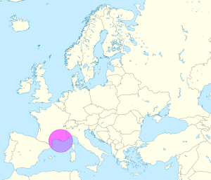 Mapa de ubicaci&oacute;n de la ciudad de Marsella en Europa.
