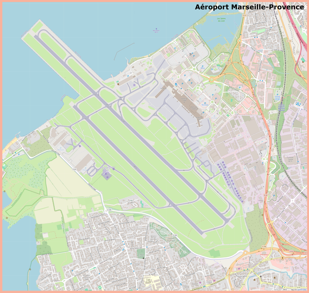 Plano del Aeropuerto de Marsella-Provenza.