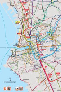 Plano del transporte público en el centro de Marsella. Plano del transporte público en el centro de Marsella.