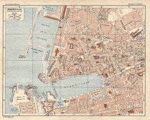 Plano del centro de la ciudad de Marsella 1925