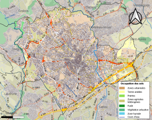 Infraestructuras y uso del suelo en el municipio de Montpellier