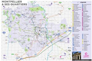 Mapa tur&iacute;stico de la ciudad de Montpellier
