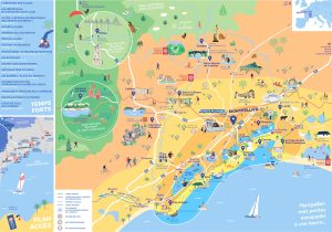 Mapa turístico pictórico de los alrededores de Montpellier. Mapa turístico pictórico de los alrededores de Montpellier.