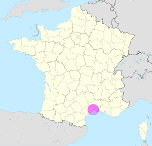 Mapa de ubicaci&oacute;n de la ciudad de Montpellier en Francia.