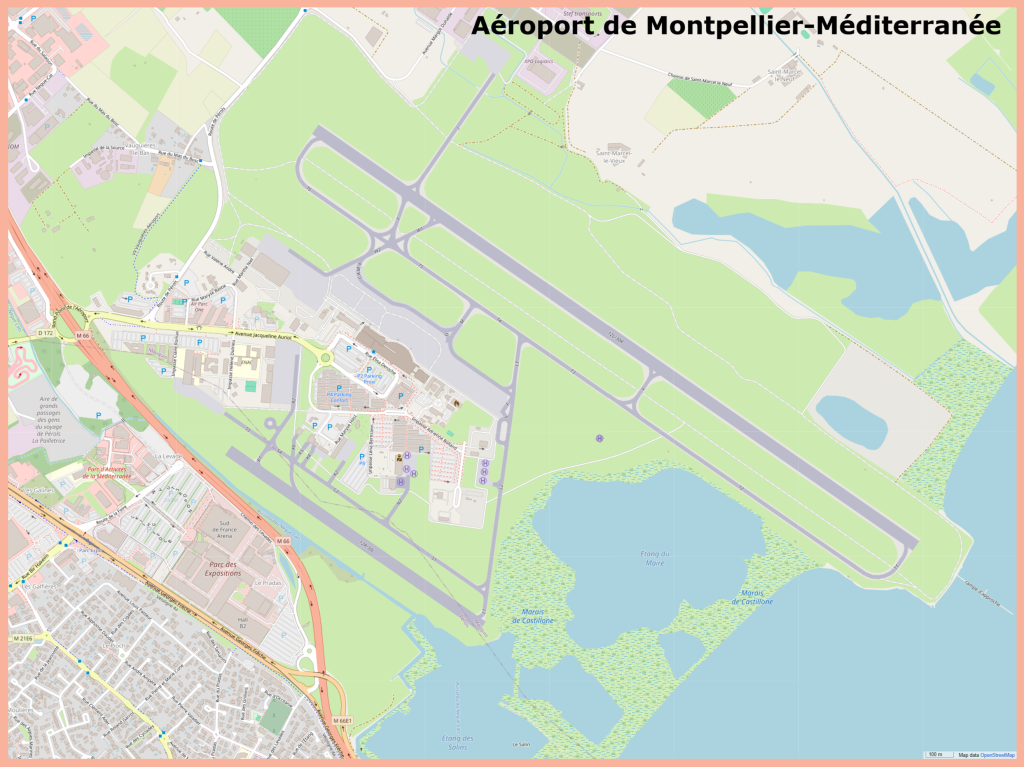 Plano del Aeropuerto de Montpellier-M&eacute;diterran&eacute;e.