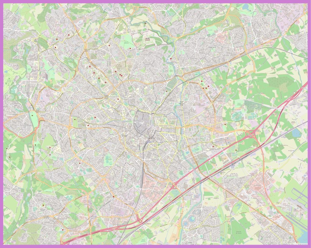 Plano de la ciudad de Montpellier, Francia.