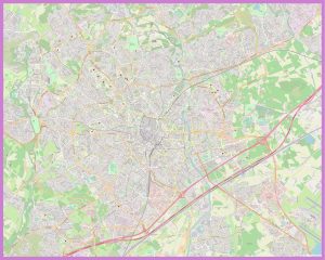 Plano de la ciudad de Montpellier, Francia