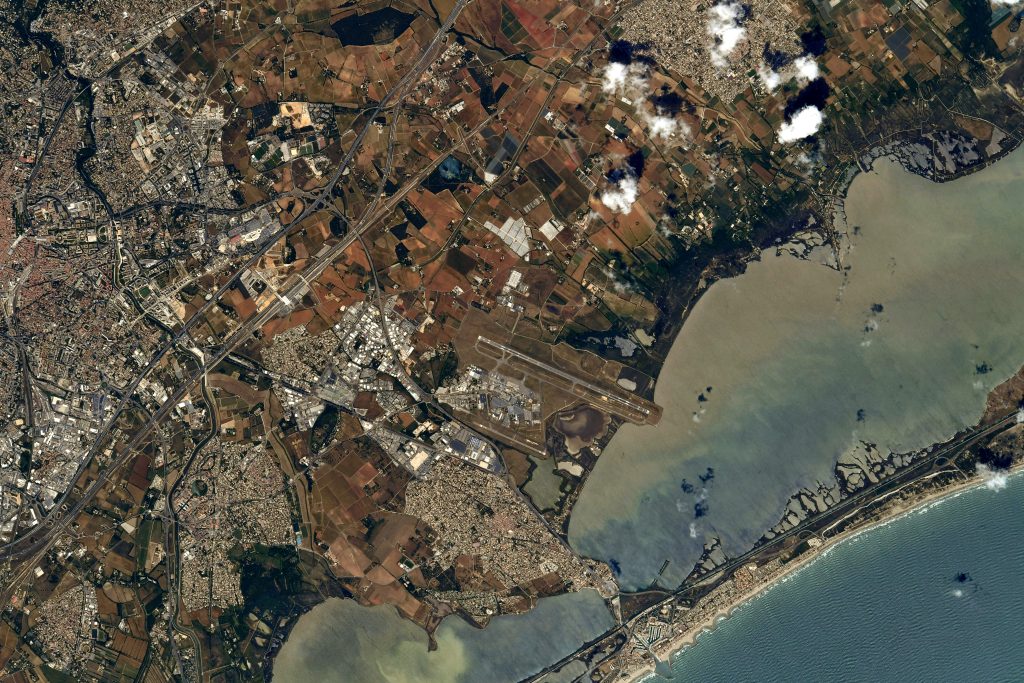 Zona costera de la ciudad de Montpellier, Francia.