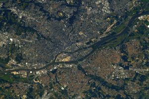 Fotograf&iacute;a satelital de la ciudad de Nantes