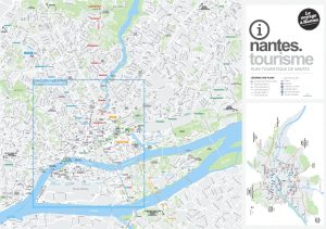Mapa tur&iacute;stico de la ciudad de Nantes
