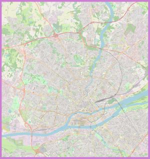 Plano de la ciudad de Nantes, Francia
