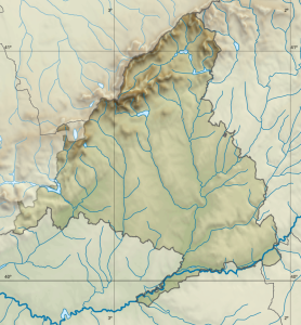 Mapa físico en blanco de la Comunidad de Madrid.