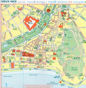 Plano del casco antiguo de Niza