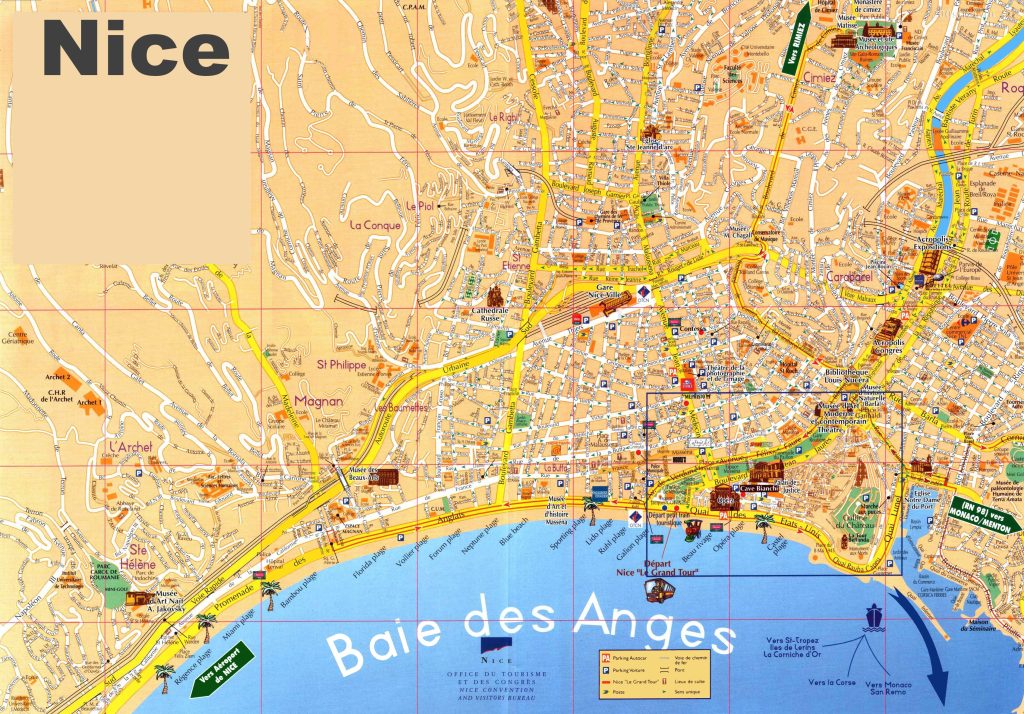 Mapa tur&iacute;stico de la ciudad de Niza.